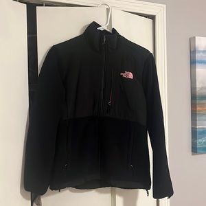 The North Face Black Denali with Pink Logo